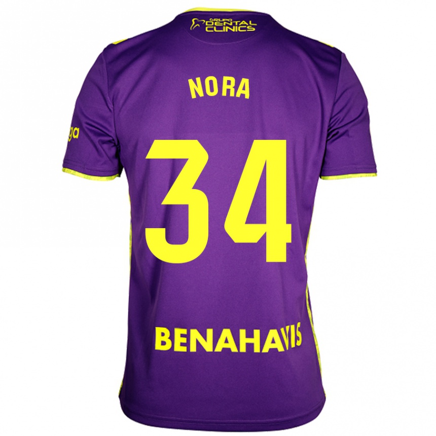 Homme Football Maillot Nora #34 Violet Jaune Tenues Extérieur 2024/25