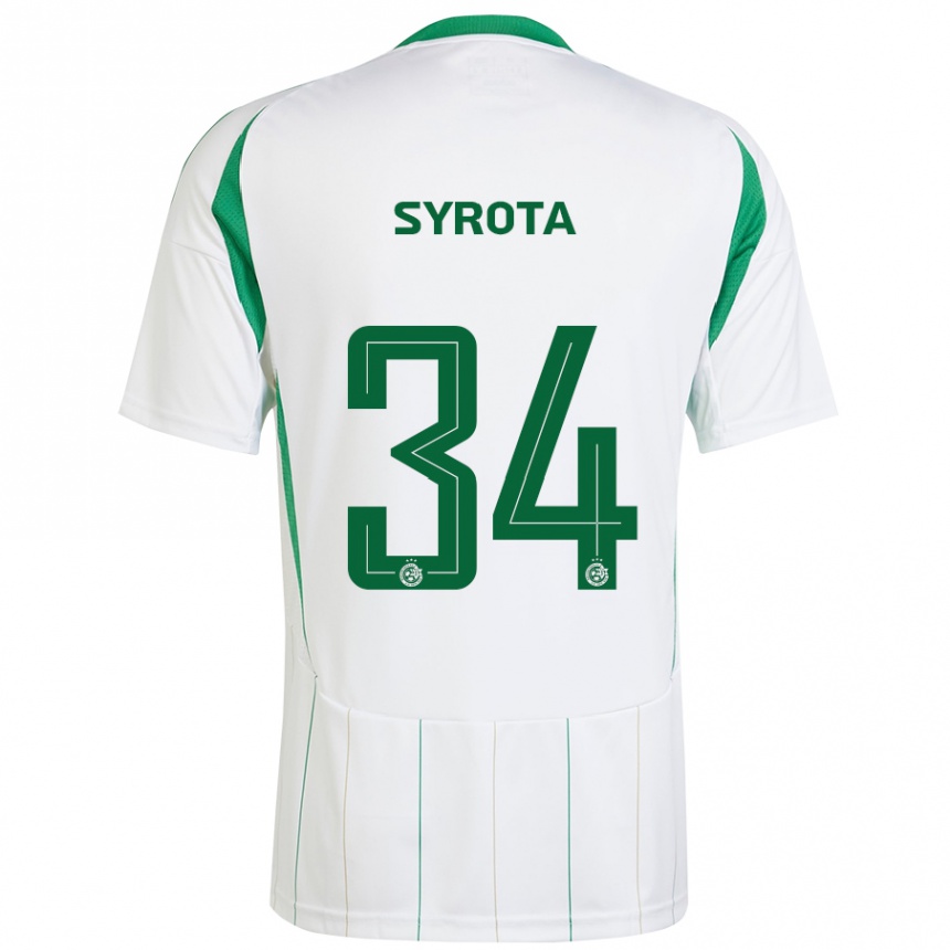 Homme Football Maillot Oleksandr Syrota #34 Blanc Vert Tenues Extérieur 2024/25