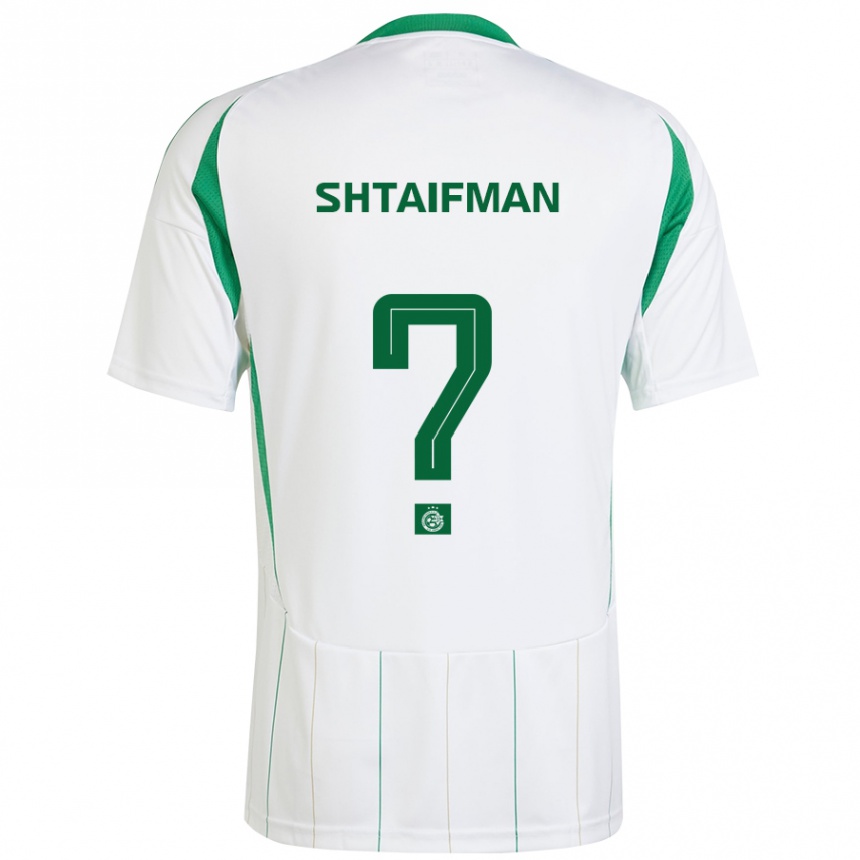 Homme Football Maillot Noam Shtaifman #0 Blanc Vert Tenues Extérieur 2024/25