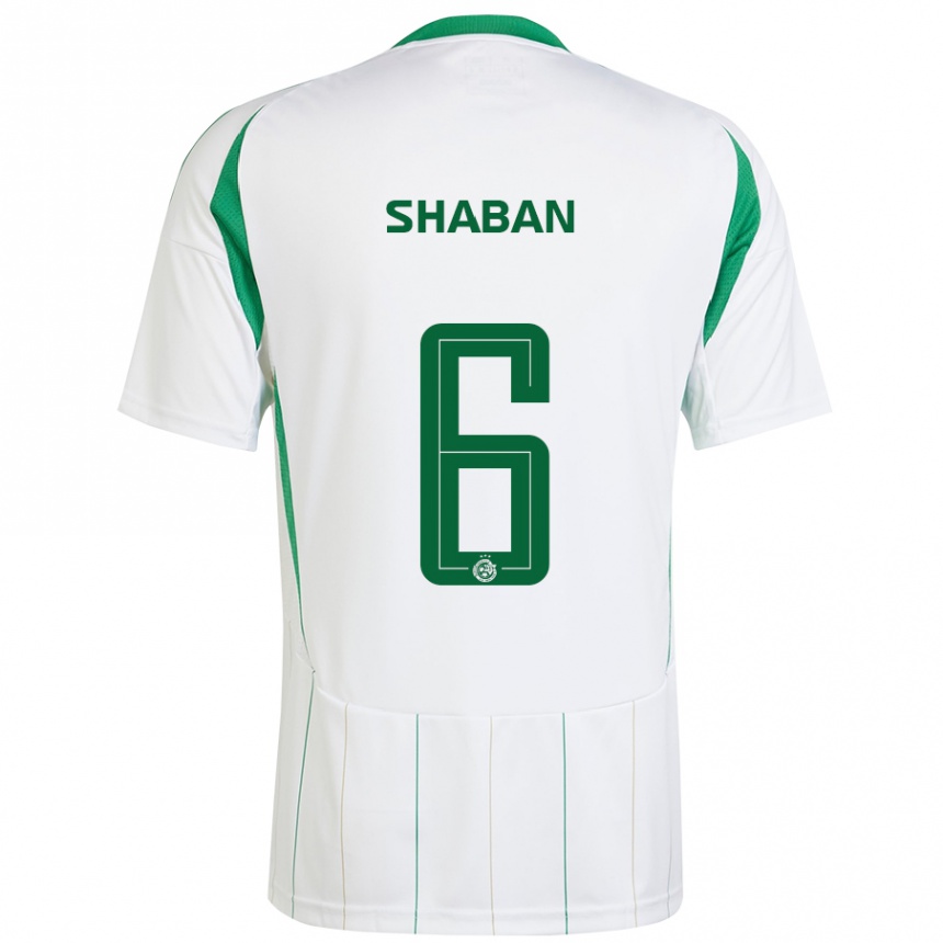 Homme Football Maillot Loay Shaban #6 Blanc Vert Tenues Extérieur 2024/25