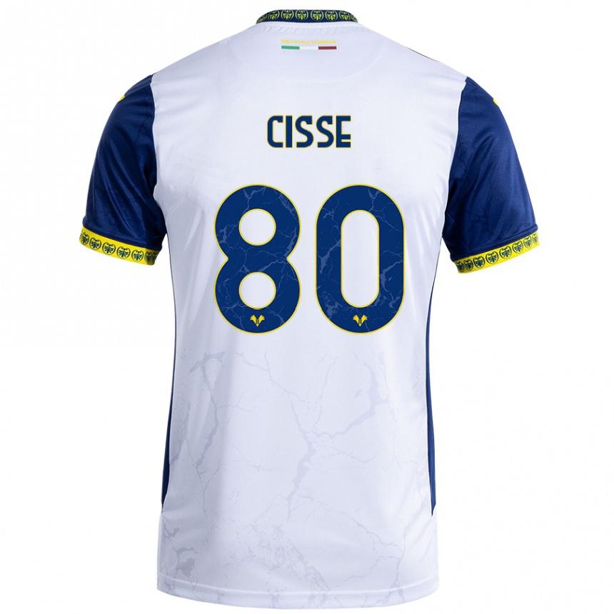 Homme Football Maillot Alphadjo Cissè #80 Blanc Bleu Tenues Extérieur 2024/25