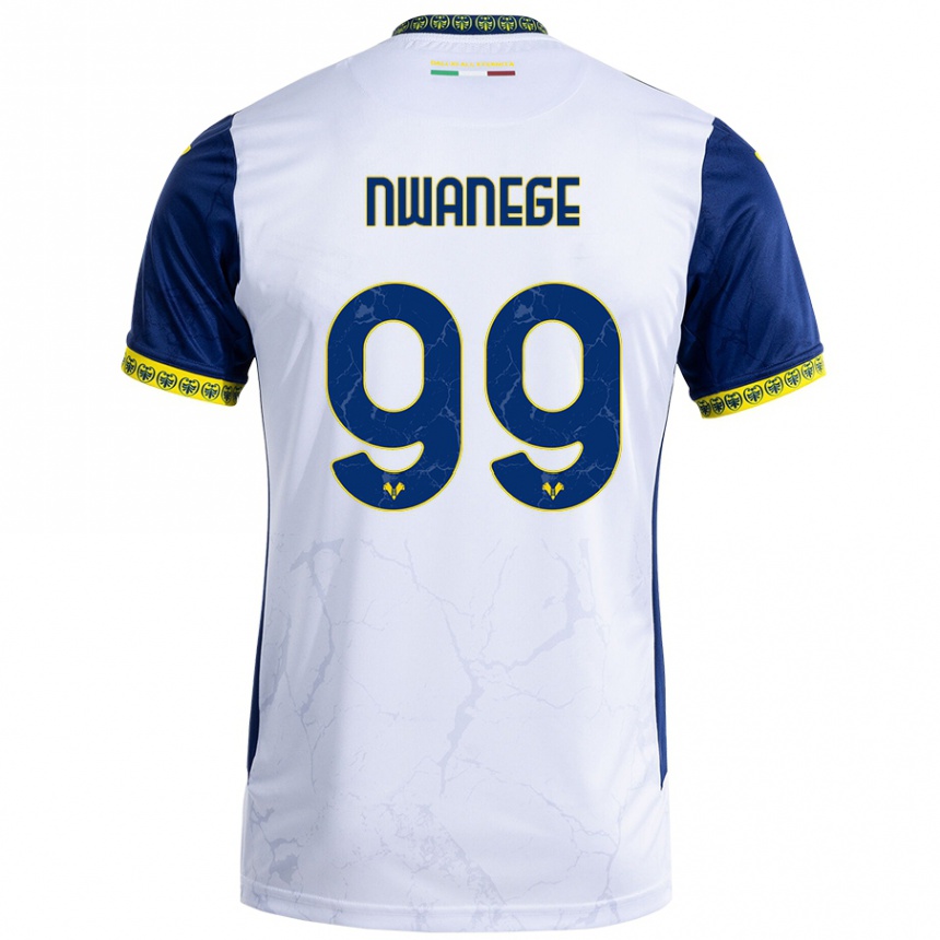 Homme Football Maillot Karlson Nwanege #99 Blanc Bleu Tenues Extérieur 2024/25