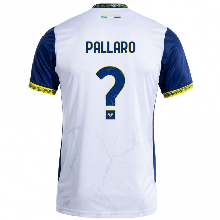 Homme Football Maillot Alessandro Pallaro #0 Blanc Bleu Tenues Extérieur 2024/25