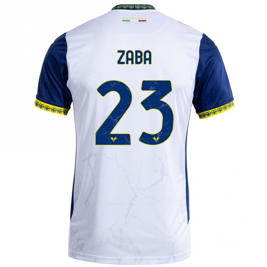 Homme Football Maillot Nelson Zaba #23 Blanc Bleu Tenues Extérieur 2024/25