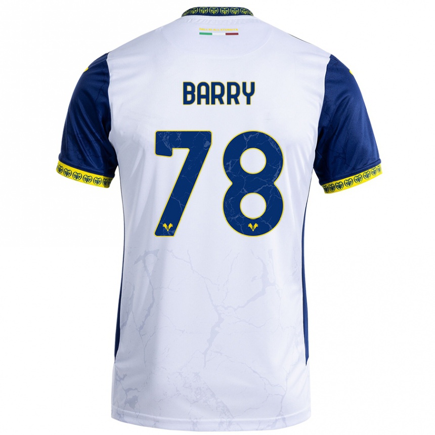 Homme Football Maillot Oumar Barry #78 Blanc Bleu Tenues Extérieur 2024/25