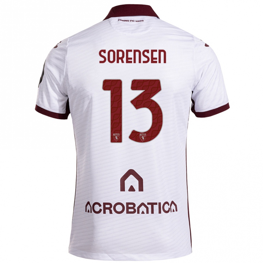 Homme Football Maillot Ben Sørensen #13 Blanc Marron Tenues Extérieur 2024/25