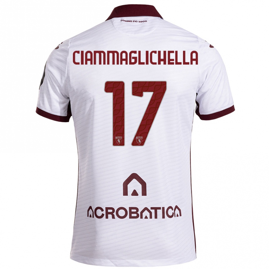 Homme Football Maillot Aaron Ciammaglichella #17 Blanc Marron Tenues Extérieur 2024/25