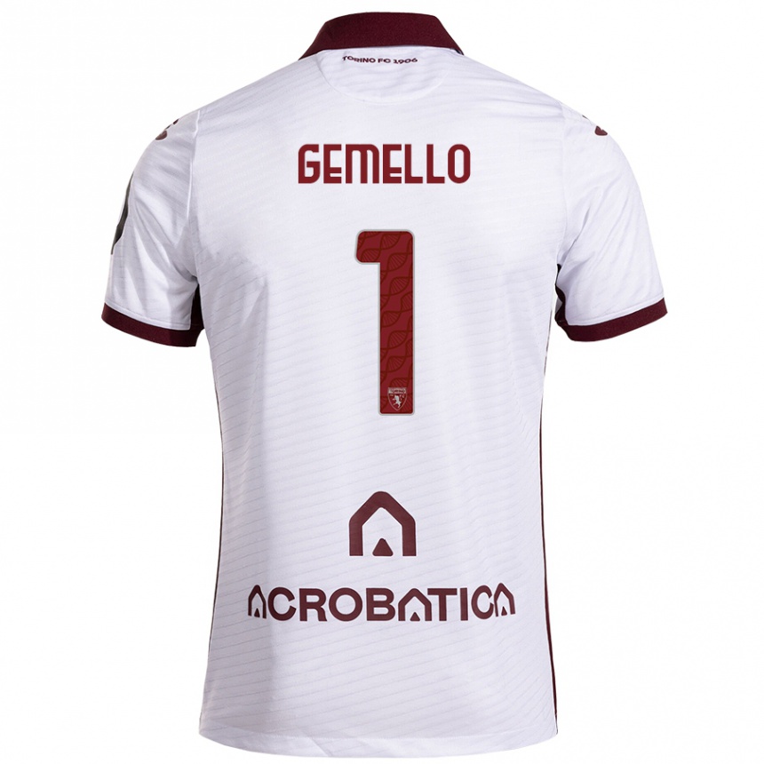 Homme Football Maillot Luca Gemello #1 Blanc Marron Tenues Extérieur 2024/25