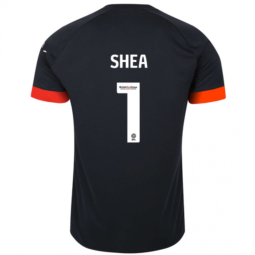 Homme Football Maillot James Shea #1 Noir Orange Tenues Extérieur 2024/25