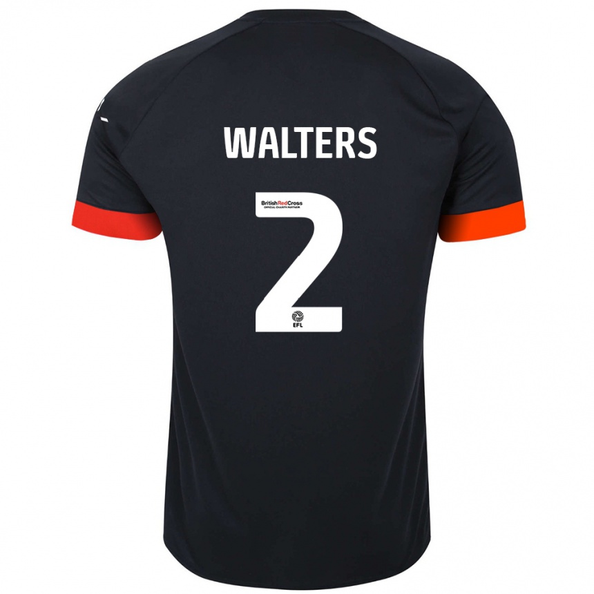 Homme Football Maillot Reuell Walters #2 Noir Orange Tenues Extérieur 2024/25