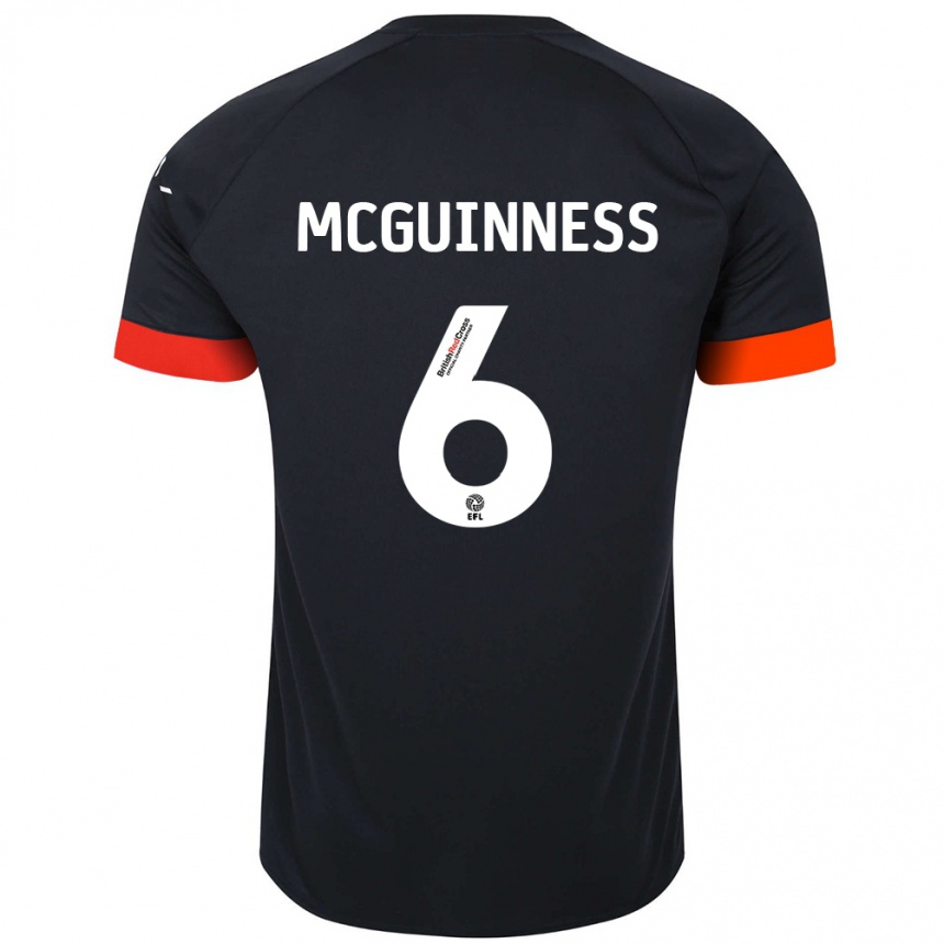 Homme Football Maillot Mark Mcguinness #6 Noir Orange Tenues Extérieur 2024/25