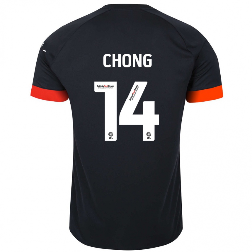 Homme Football Maillot Tahith Chong #14 Noir Orange Tenues Extérieur 2024/25