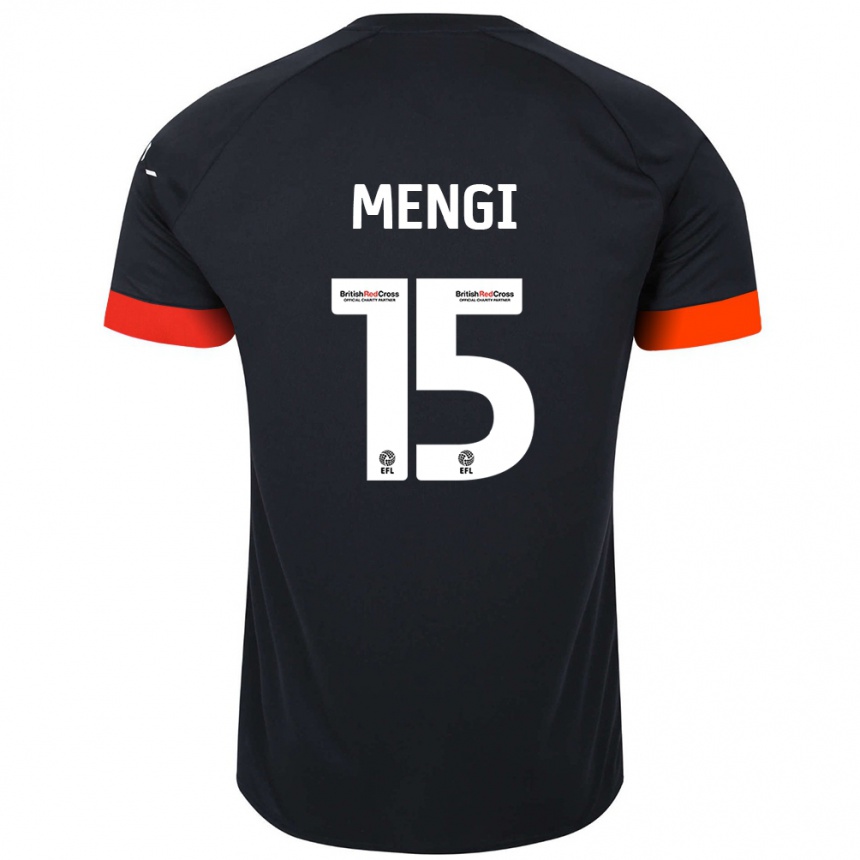 Homme Football Maillot Teden Mengi #15 Noir Orange Tenues Extérieur 2024/25