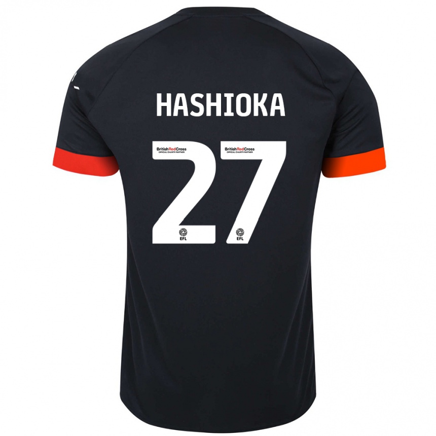 Homme Football Maillot Daiki Hashioka #27 Noir Orange Tenues Extérieur 2024/25