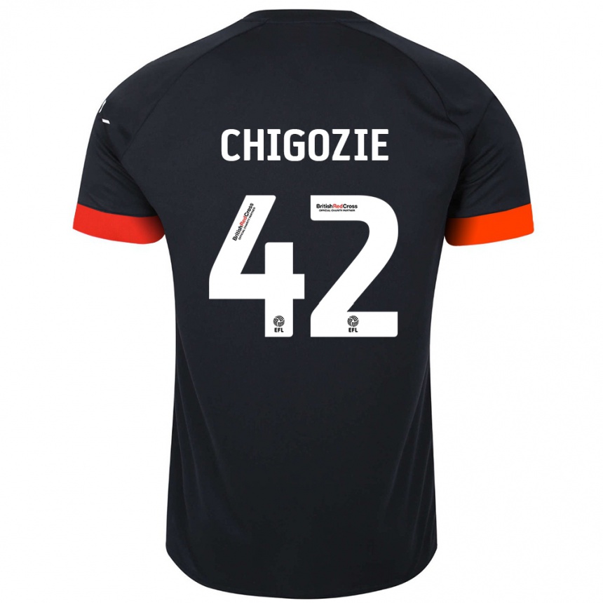 Homme Football Maillot Christian Chigozie #42 Noir Orange Tenues Extérieur 2024/25