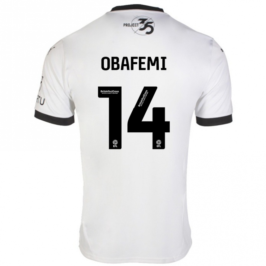 Homme Football Maillot Michael Obafemi #14 Blanc Noir Tenues Extérieur 2024/25