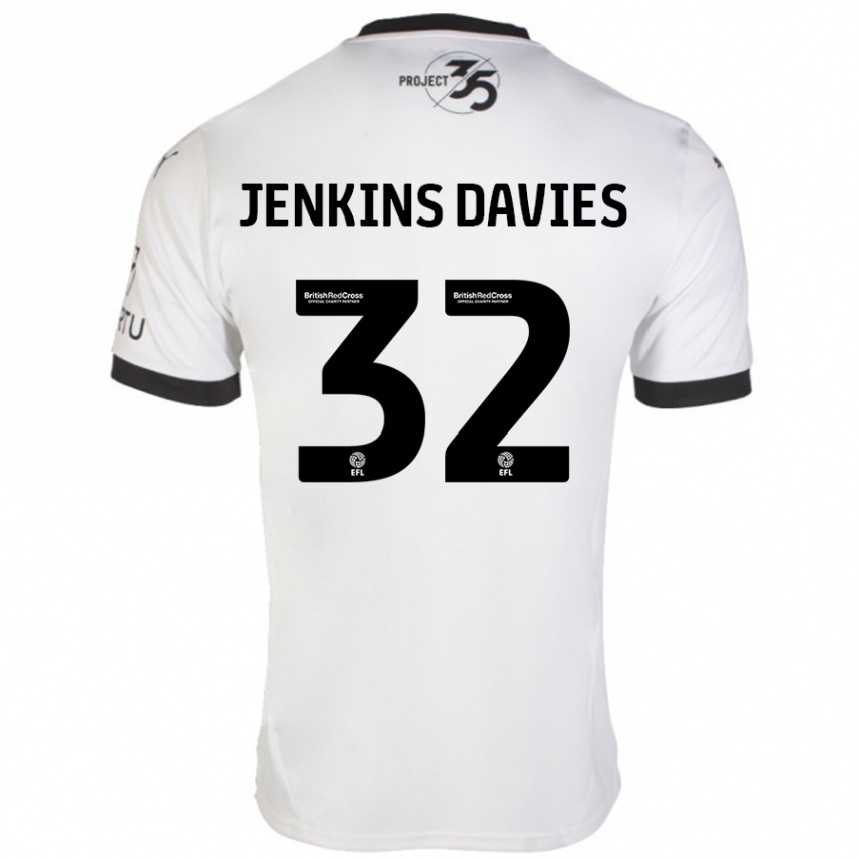 Homme Football Maillot Will Jenkins-Davies #32 Blanc Noir Tenues Extérieur 2024/25