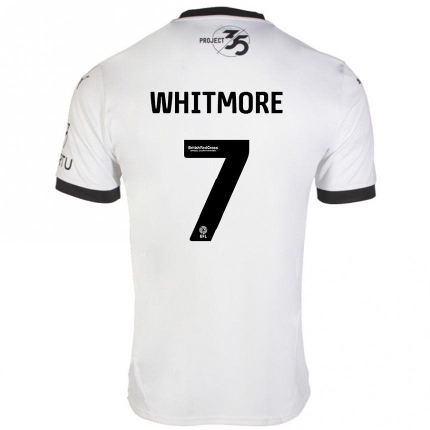 Homme Football Maillot Charlotte Whitmore #7 Blanc Noir Tenues Extérieur 2024/25