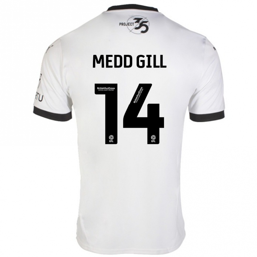 Homme Football Maillot Tamsin Medd-Gill #14 Blanc Noir Tenues Extérieur 2024/25