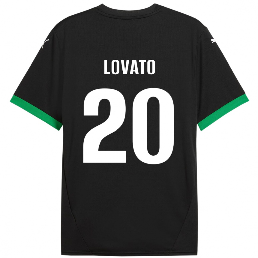 Femme Football Maillot Matteo Lovato #20 Noir Vert Foncé Tenues Domicile 2024/25