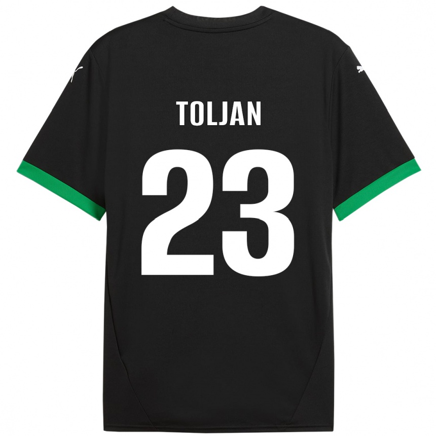 Femme Football Maillot Jeremy Toljan #23 Noir Vert Foncé Tenues Domicile 2024/25