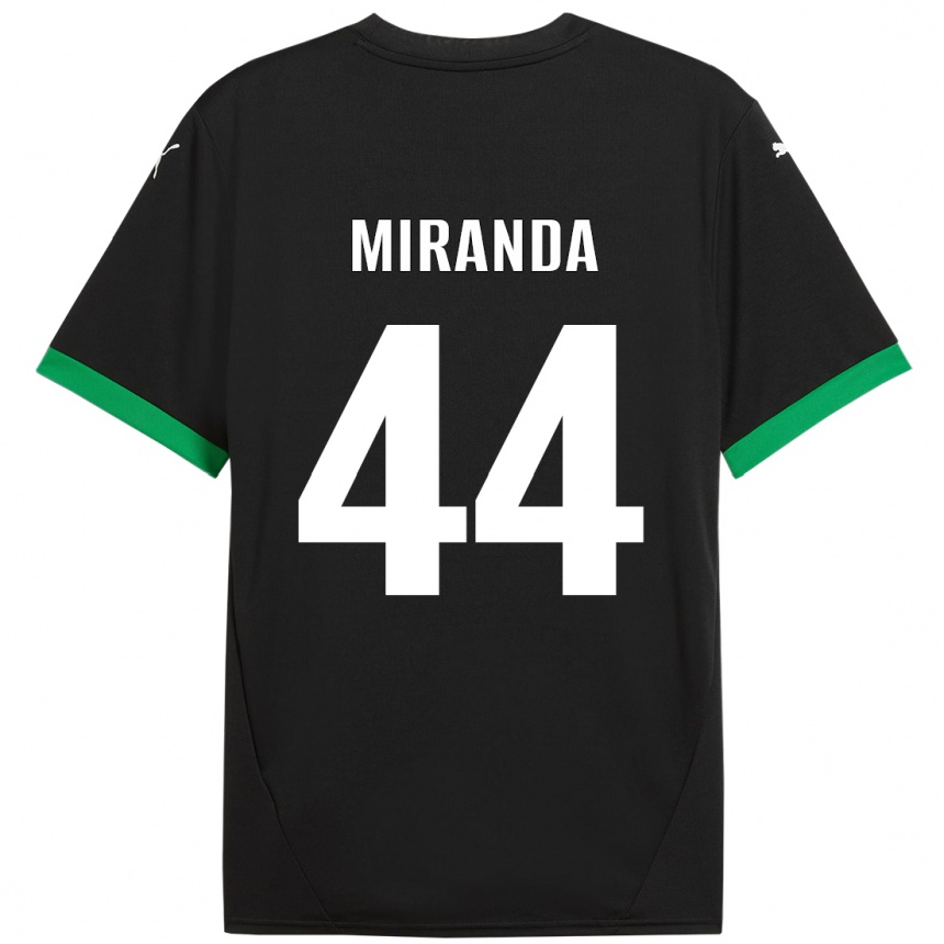 Femme Football Maillot Kevin Miranda #44 Noir Vert Foncé Tenues Domicile 2024/25