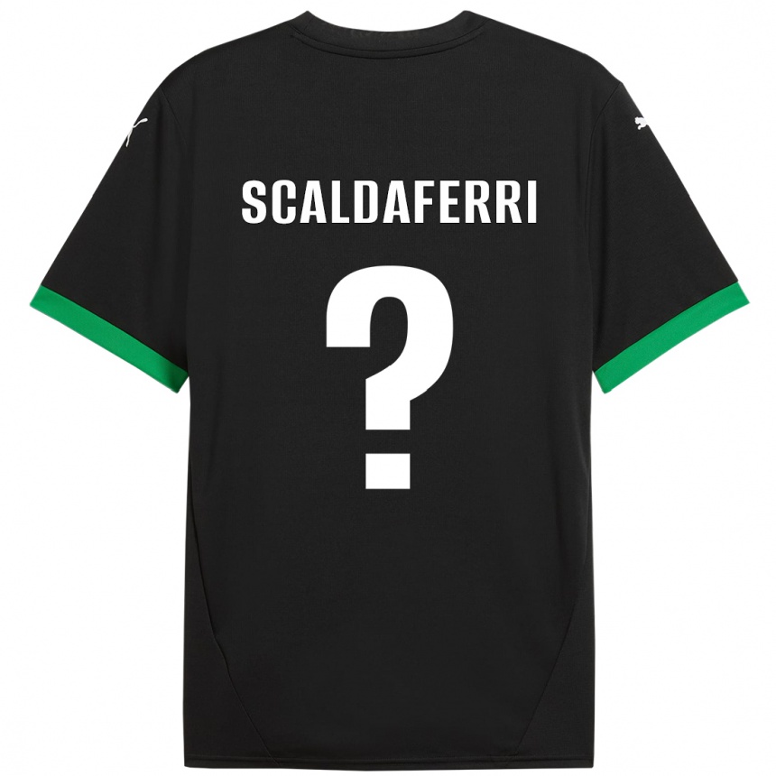 Femme Football Maillot Andrea Scaldaferri #0 Noir Vert Foncé Tenues Domicile 2024/25