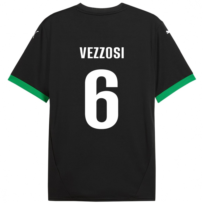 Femme Football Maillot Giorgio Vezzosi #6 Noir Vert Foncé Tenues Domicile 2024/25