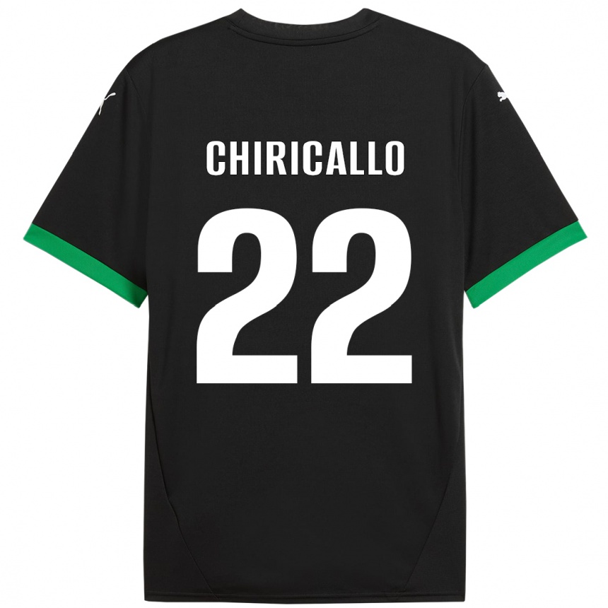 Femme Football Maillot Giovanni Chiricallo #22 Noir Vert Foncé Tenues Domicile 2024/25