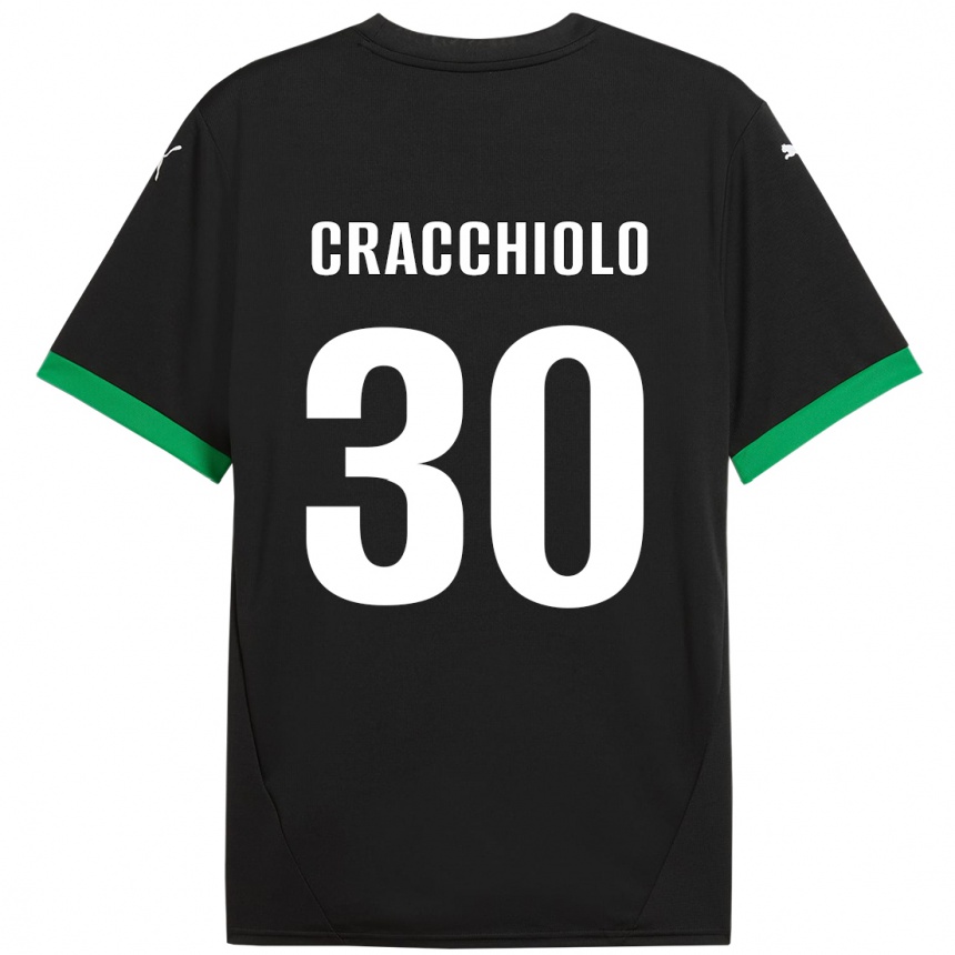 Femme Football Maillot Leonardo Cracchiolo #30 Noir Vert Foncé Tenues Domicile 2024/25