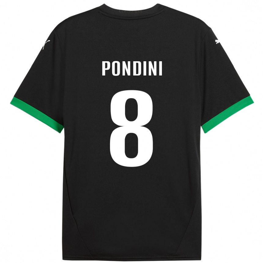 Femme Football Maillot Giada Pondini #8 Noir Vert Foncé Tenues Domicile 2024/25