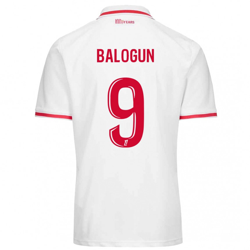 Femme Football Maillot Folarin Balogun #9 Blanc Rouge Tenues Domicile 2024/25