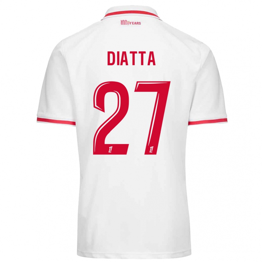 Femme Football Maillot Krépin Diatta #27 Blanc Rouge Tenues Domicile 2024/25