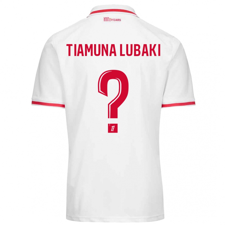 Femme Football Maillot Loïc Tiamuna Lubaki #0 Blanc Rouge Tenues Domicile 2024/25