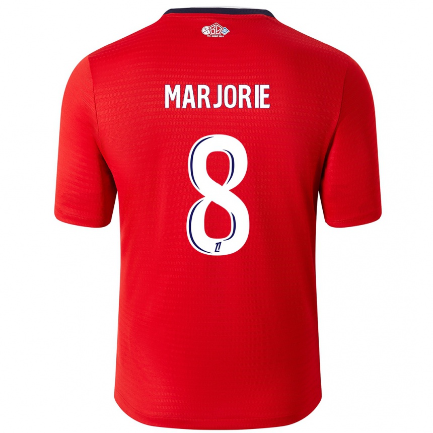 Femme Football Maillot Marjorie #8 Rouge Blanc Tenues Domicile 2024/25