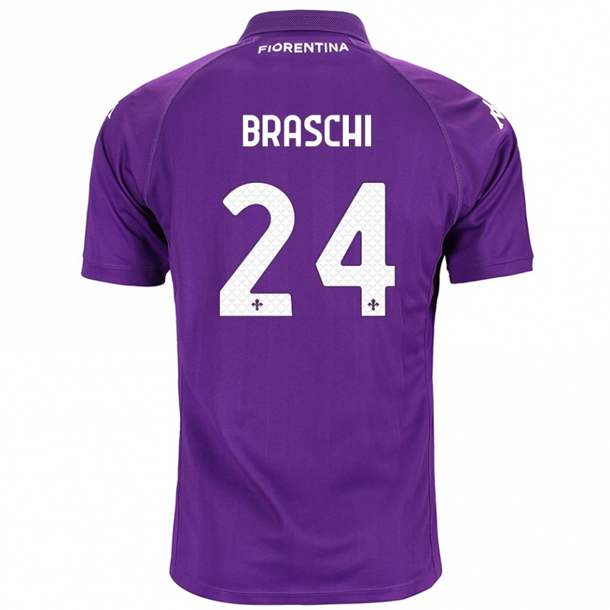 Femme Football Maillot Riccardo Braschi #24 Violet Tenues Domicile 2024/25