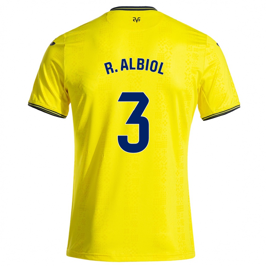 Femme Football Maillot Raúl Albiol #3 Jaune Noir Tenues Domicile 2024/25