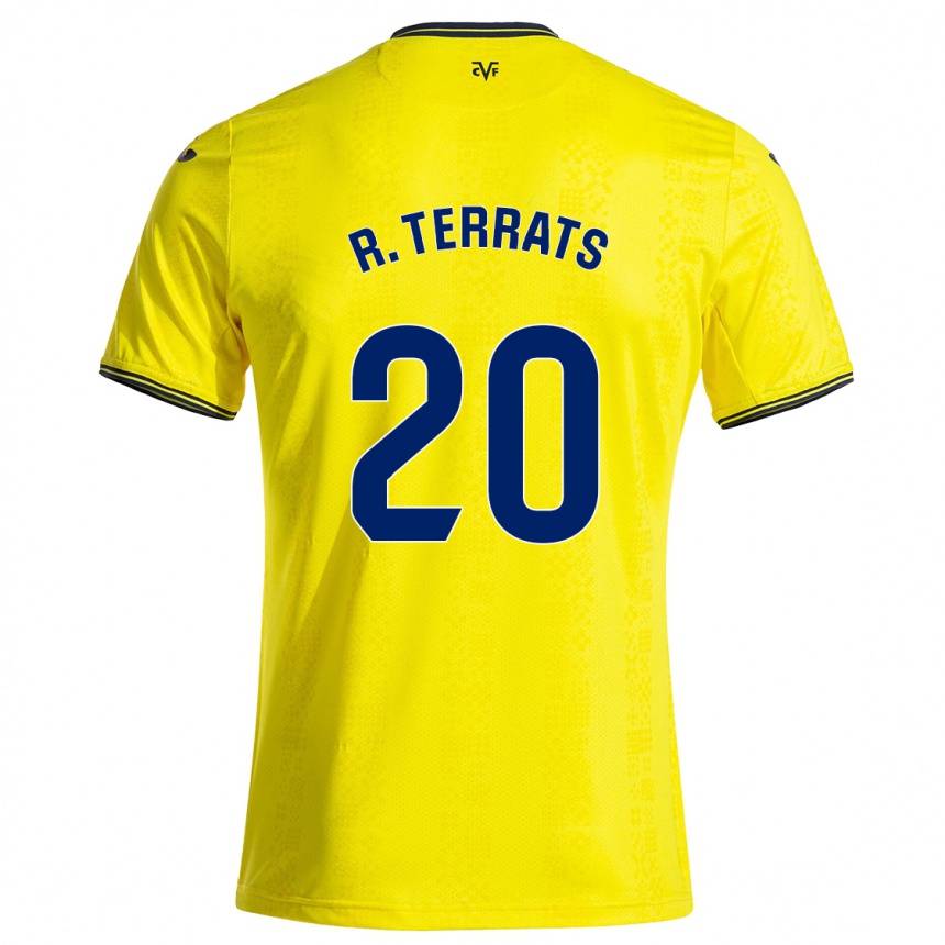 Femme Football Maillot Ramón Terrats #20 Jaune Noir Tenues Domicile 2024/25