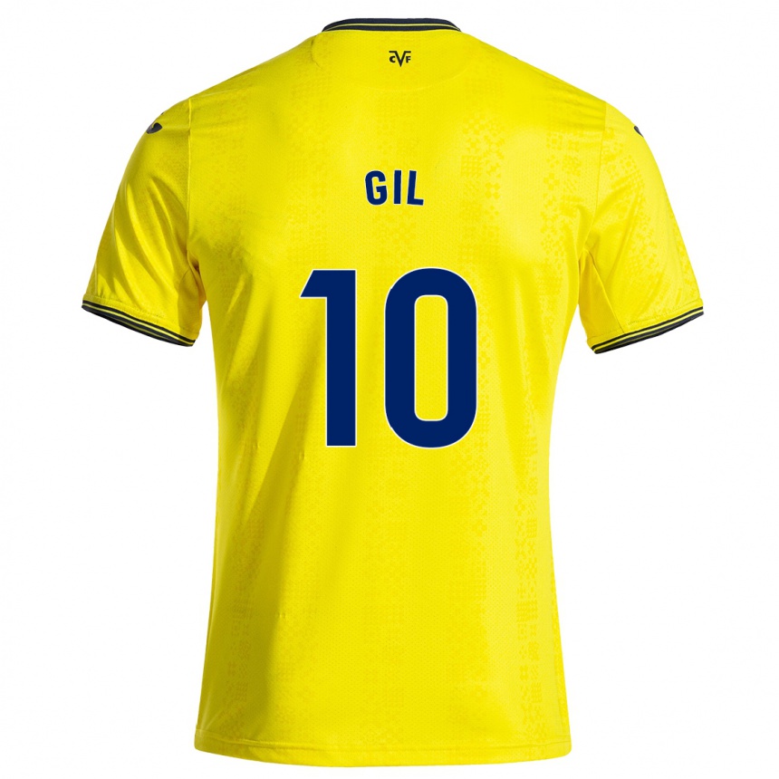 Femme Football Maillot Markel Gil #10 Jaune Noir Tenues Domicile 2024/25