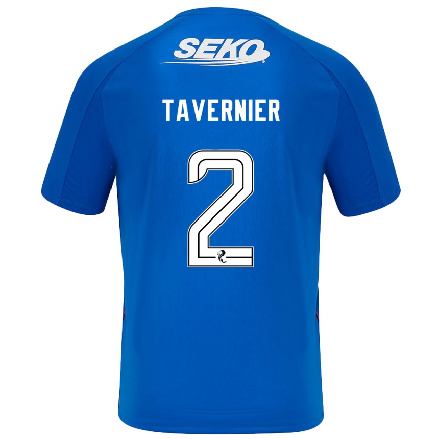 Femme Football Maillot James Tavernier #2 Bleu Foncé Tenues Domicile 2024/25