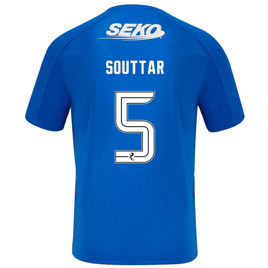 Femme Football Maillot John Souttar #5 Bleu Foncé Tenues Domicile 2024/25