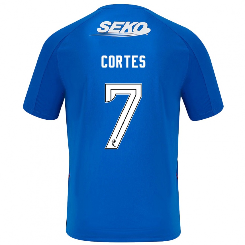 Femme Football Maillot Óscar Cortés #7 Bleu Foncé Tenues Domicile 2024/25