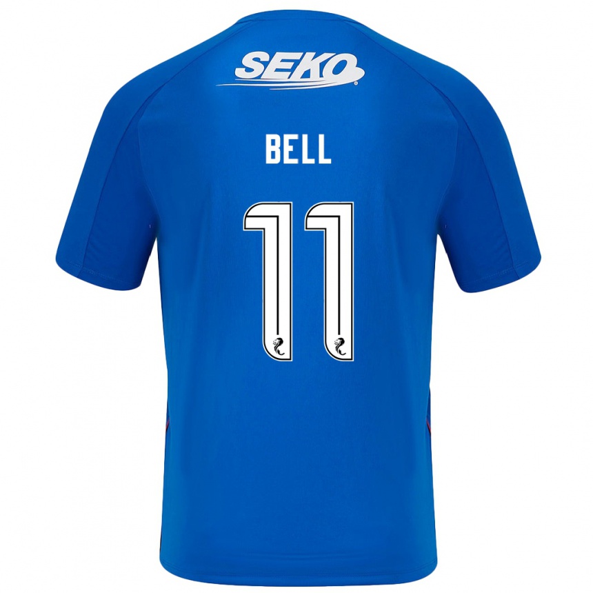 Femme Football Maillot Megan Bell #11 Bleu Foncé Tenues Domicile 2024/25