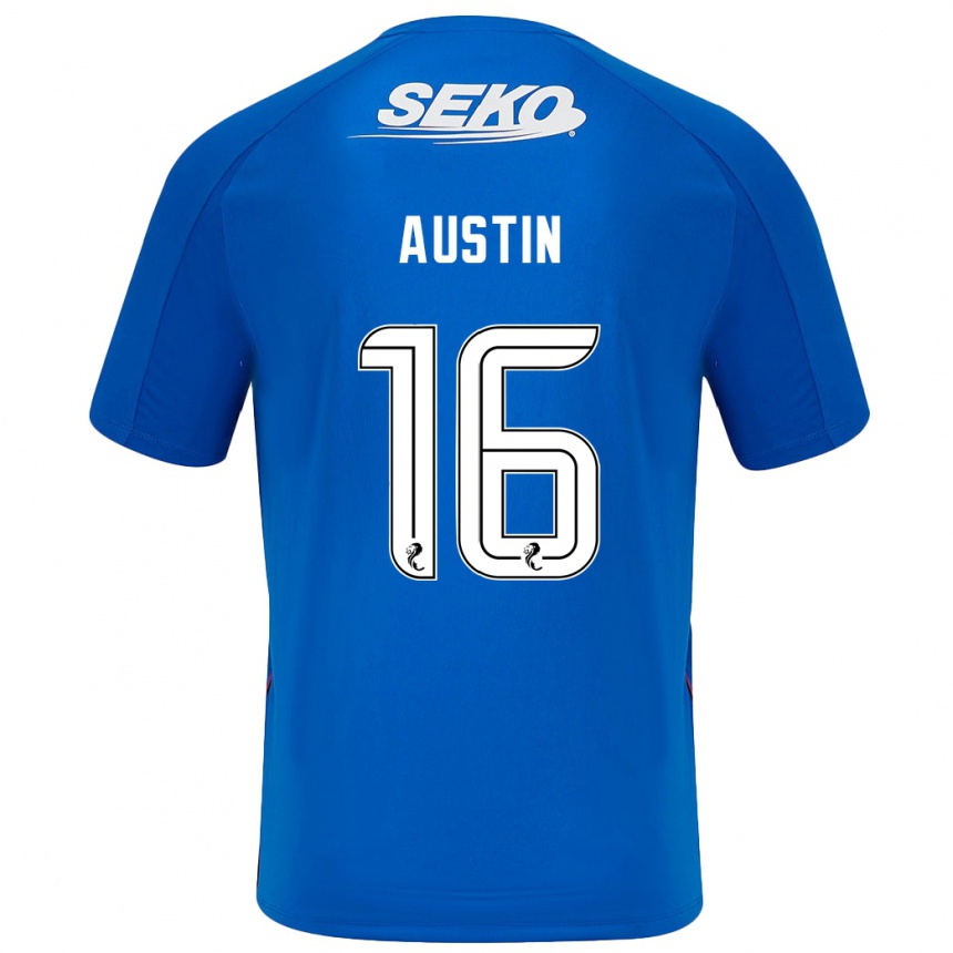 Femme Football Maillot Eilidh Austin #16 Bleu Foncé Tenues Domicile 2024/25