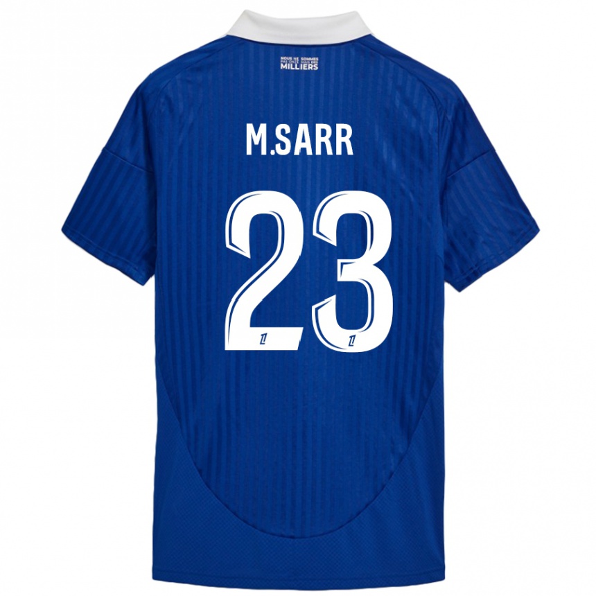 Femme Football Maillot Mamadou Sarr #23 Bleu Blanc Tenues Domicile 2024/25