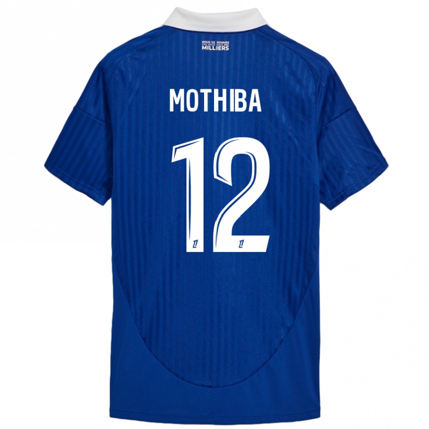 Femme Football Maillot Lebo Mothiba #12 Bleu Blanc Tenues Domicile 2024/25