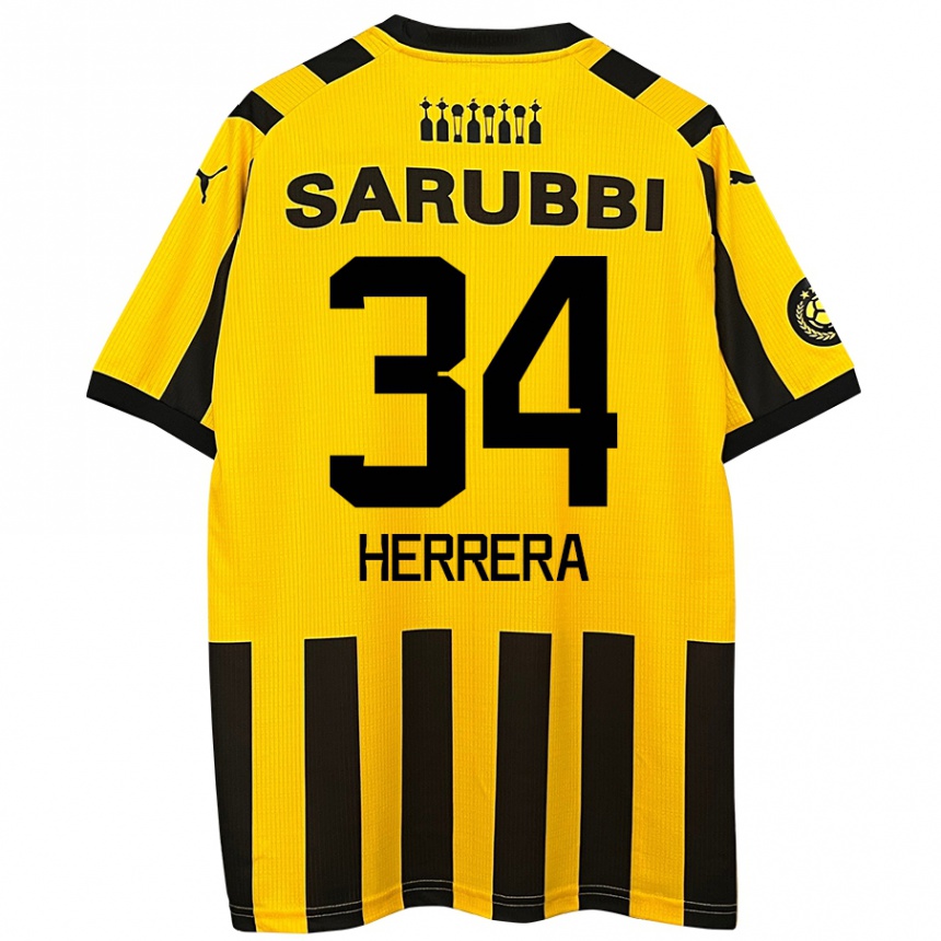 Femme Football Maillot Nahuel Herrera #34 Jaune Noir Tenues Domicile 2024/25