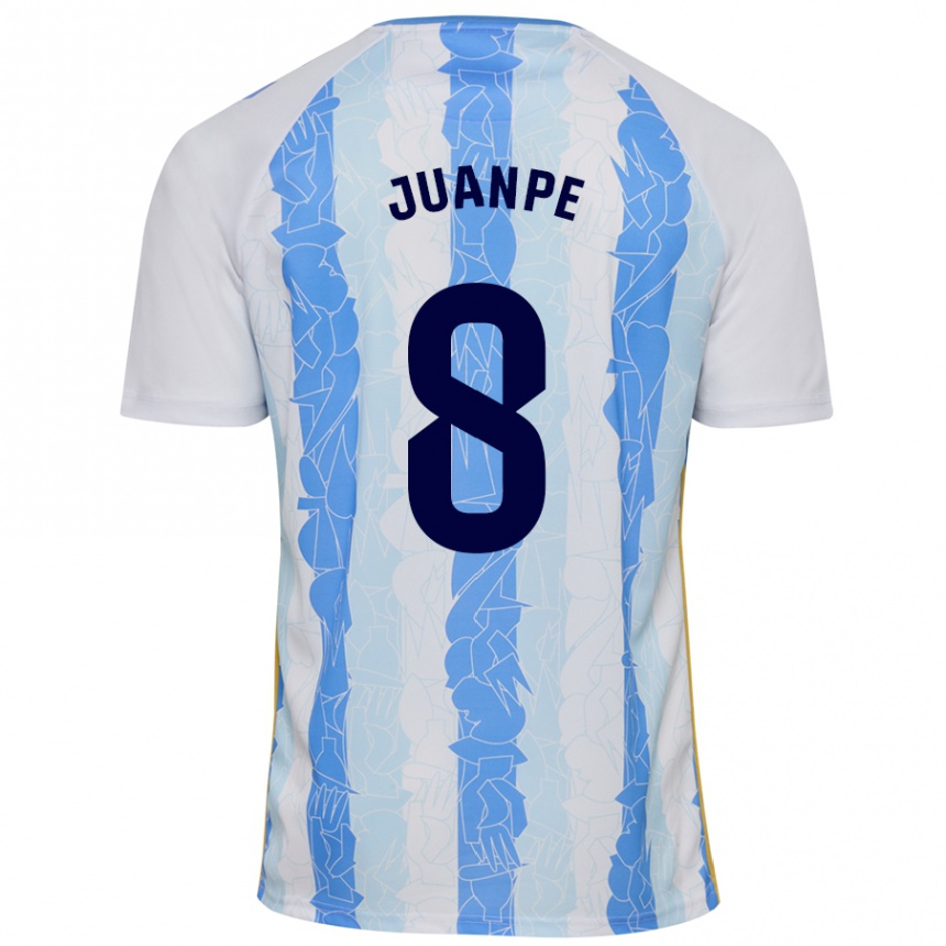 Femme Football Maillot Juanpe #8 Blanc Bleu Tenues Domicile 2024/25