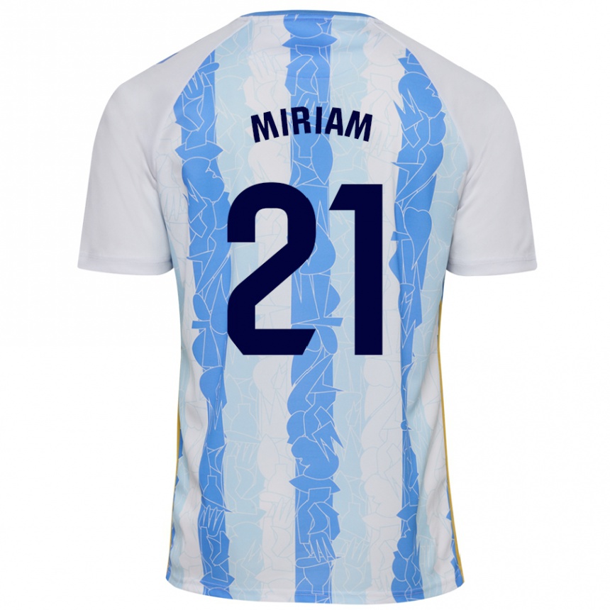 Femme Football Maillot Míriam #21 Blanc Bleu Tenues Domicile 2024/25