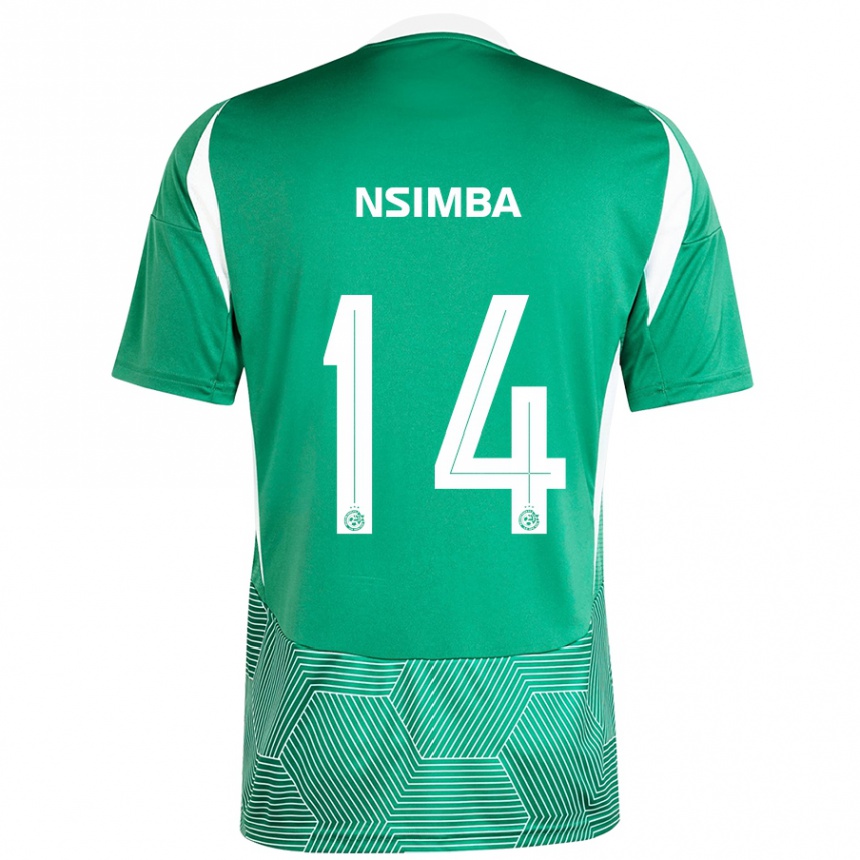 Femme Football Maillot Vital Nsimba #14 Vert Blanc Tenues Domicile 2024/25